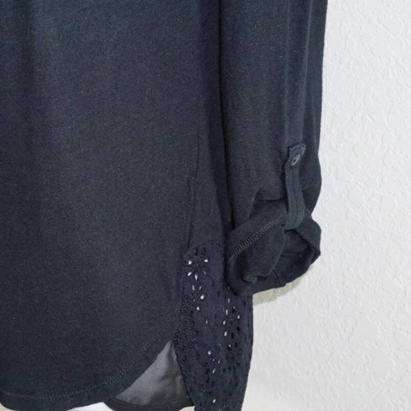 Anthro Meadow Rue Effortless Eyelet Henley Top - Picture 8 of 8